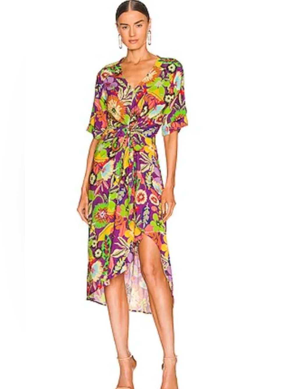 Le Superbe Gypsy Muse Midi Dress Floral Print Size 10 NWOT